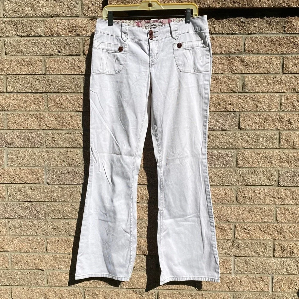 Vintage Y2K Nori Low Rise White‎ Flare Pants 8 Bratz Retro Mcbling Preppy Glam